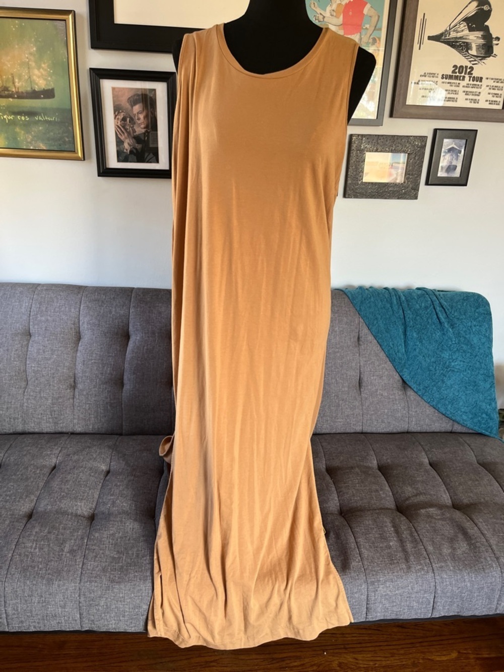 Cuyana Drape Back Warm Brown Maxi dress size XL - Picture 4 of 10